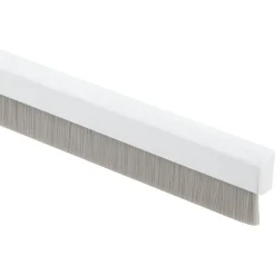 Tochtwering|Tochtstrips Deur > Handson tochtstrip wit aluminium 93 cm met grijze borstel