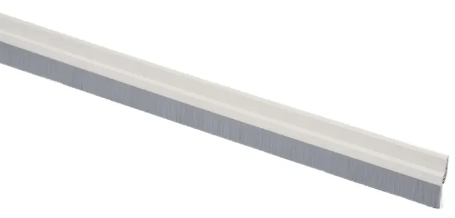 Tochtwering|Tochtstrips Deur > Handson tochtstrip wit aluminium 93 cm met grijze borstel