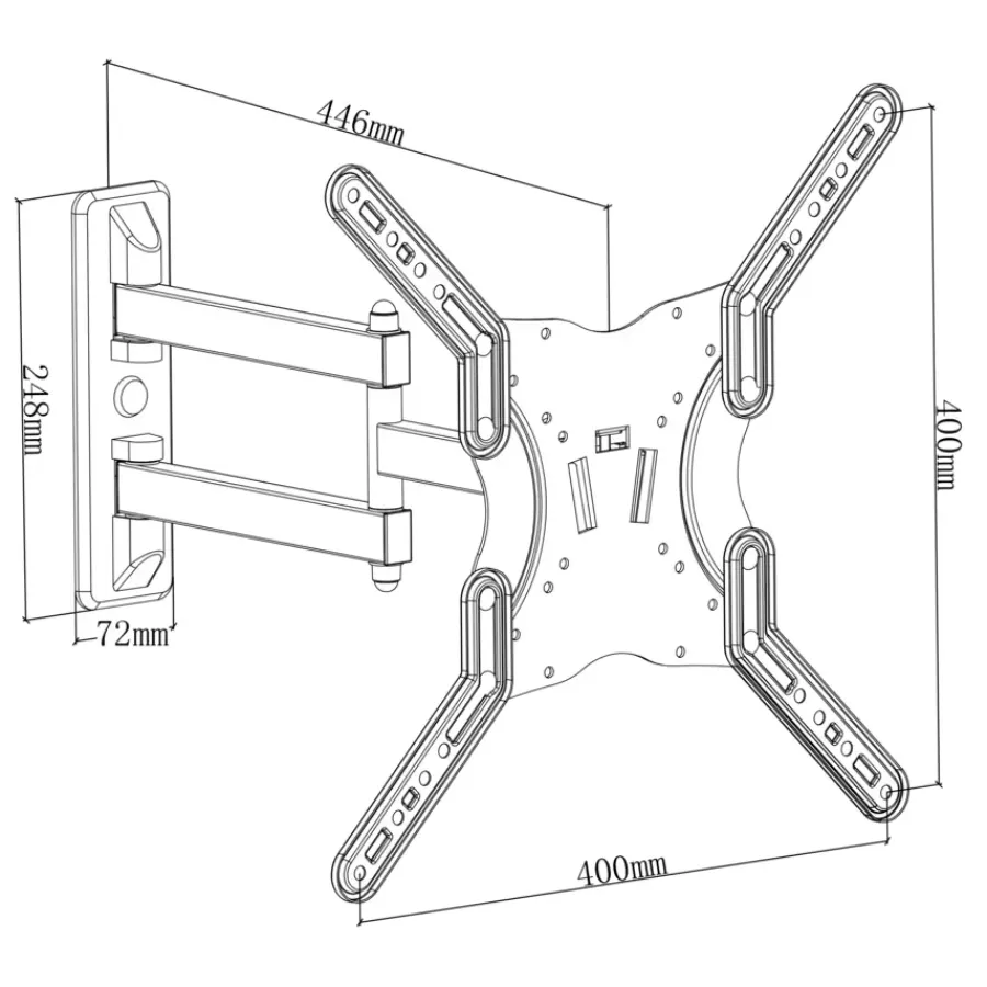 TV & Hifi Steunen > Handson TV-beugel volledig verstelbaar (14 tot 55 inch)