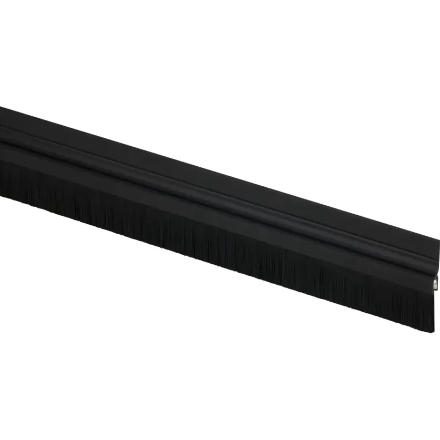 Tochtwering|Tochtstrips Deur > Handson zelfklevende aluminium tochtstrip met borstel 93 cm zwart