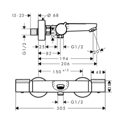 Hansgrohe Badkraan Versostat² Thermostatisch