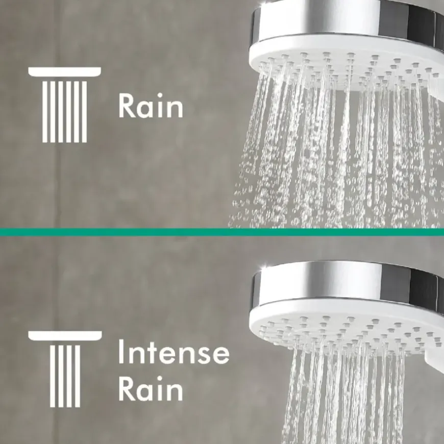 Hansgrohe regendoucheset Crometta S met handdouche en thermostaatkraan 2 standen chroom - hartafstand kraan 15 cm