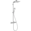 Hansgrohe regendoucheset Crometta E met handdouche en thermostaatkraan 2 standen chroom - hartafstand kraan 15 cm