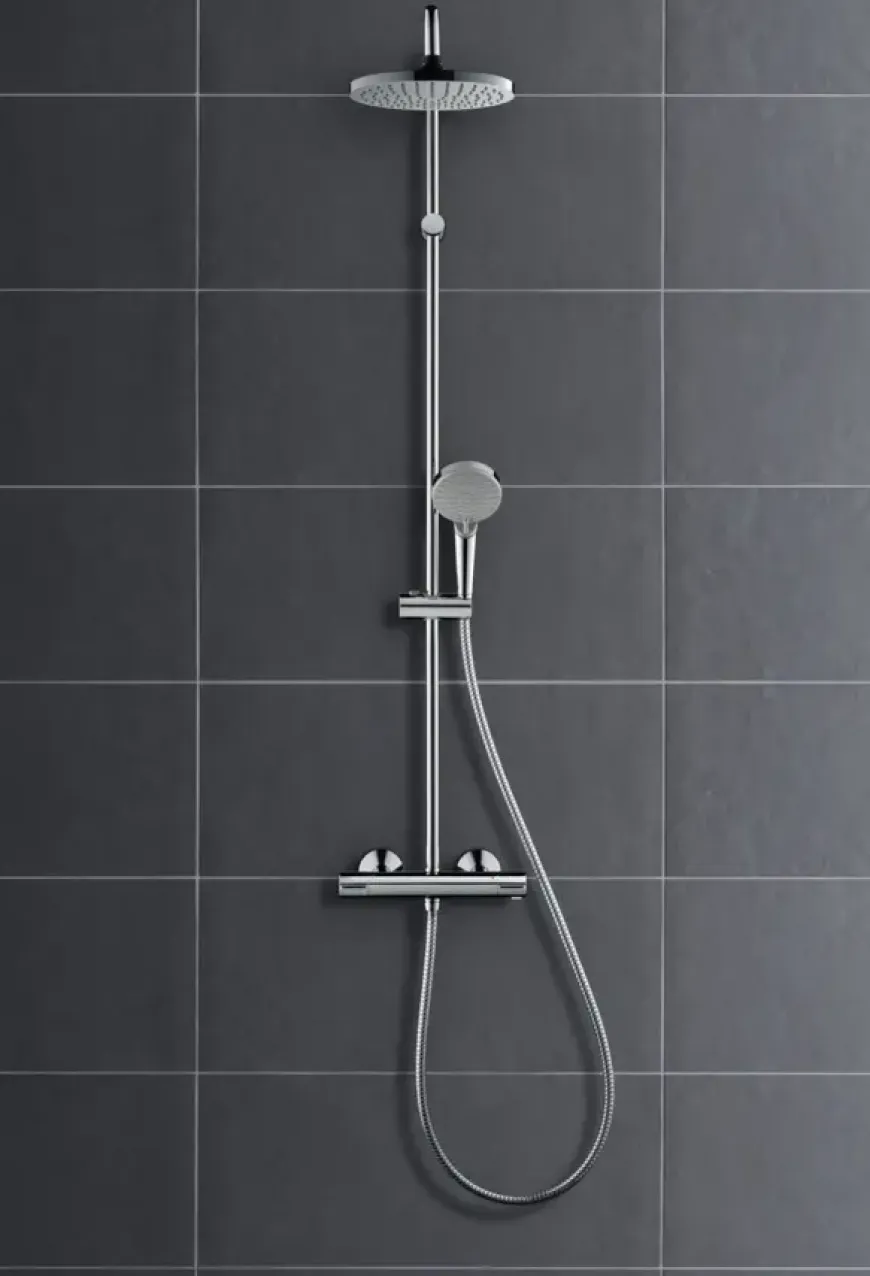 Hansgrohe regendoucheset Vernis Blend 200 met handdouche en thermostaatkraan 2 standen chroom - hartafstand kraan 15 cm