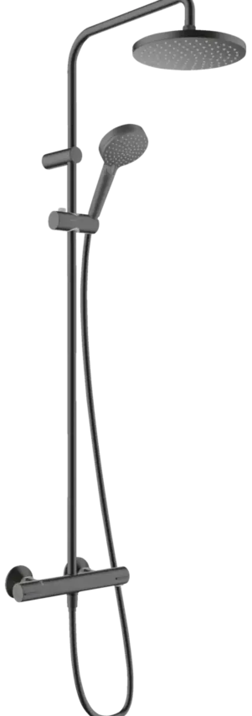 Hansgrohe regendoucheset Vernis Blend 200 met handdouche en thermostaatkraan 2 standen zwart - hartafstand kraan 15 cm