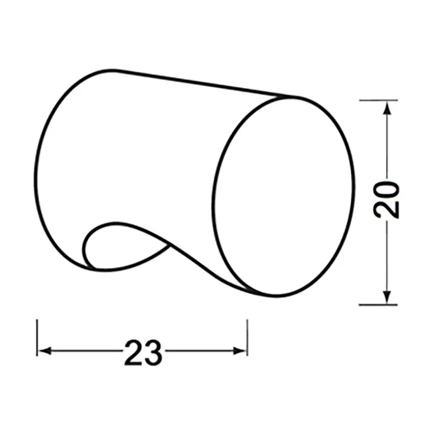 Hermeta cilinder meubelknop M4 20x23 mm zwart