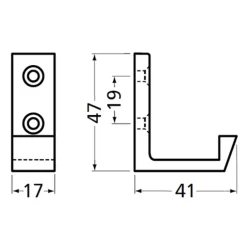 Hermeta garderobe jashaak mat zwart – geschikt voor lattenwand 1,7 cm – 1 stuk