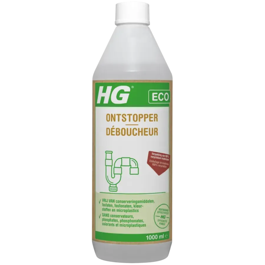 Ontstoppers|Ontstoppingsmiddelen > HG Eco Ontstopper 1 liter