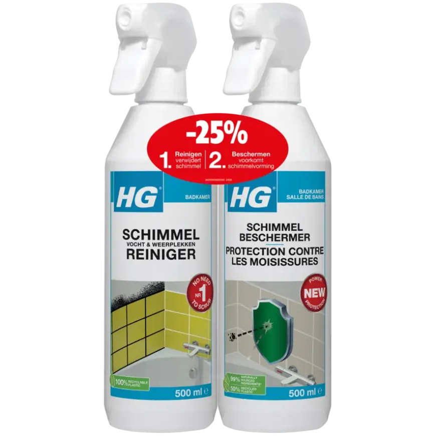 HG schimmelreiniger & HG schimmelbeschermer 2x 500 ml
