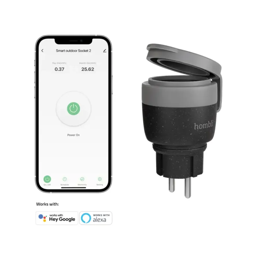 Stekkers|Smart Schakelmateriaal > Hombli Slimme Stekker Buiten Zwart