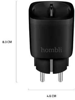 Stekkers|Smart Schakelmateriaal > Hombli Slim Stopcontact Zwart