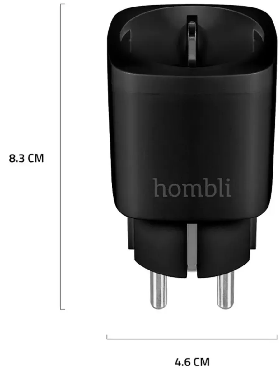 Stekkers|Smart Schakelmateriaal > Hombli Slim Stopcontact Zwart