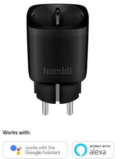Stekkers|Smart Schakelmateriaal > Hombli Slim Stopcontact Zwart