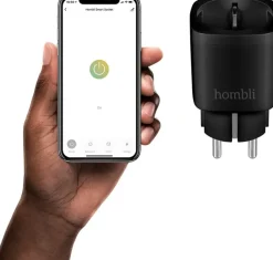 Stekkers|Smart Schakelmateriaal > Hombli Slim Stopcontact Zwart