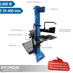 Hakselaars > Hyundai houtklover staand 8 ton 3000W