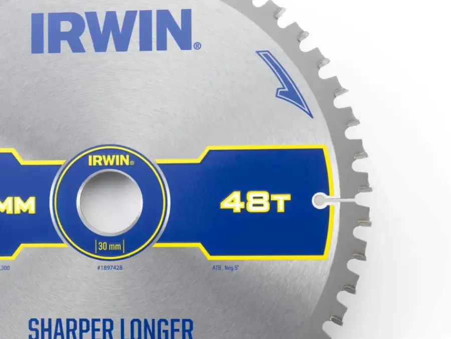 Zaagbladen > IRWIN afkortzaagblad 48T voor hout / laminaat / MDF- 254 x 30 mm