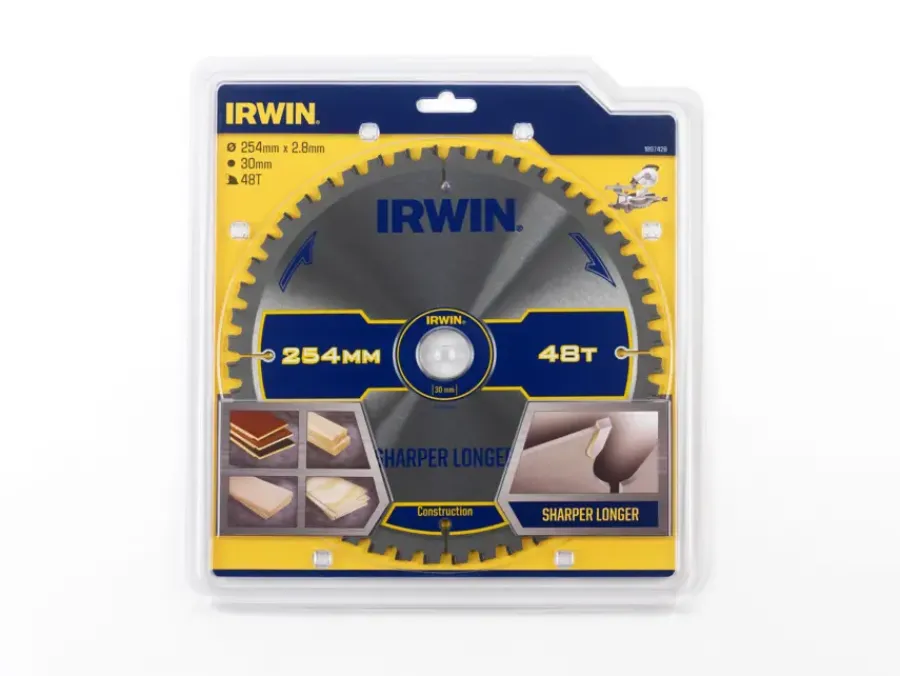 Zaagbladen > IRWIN afkortzaagblad 48T voor hout / laminaat / MDF- 254 x 30 mm