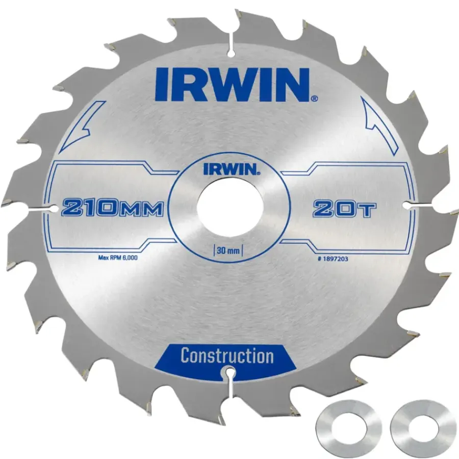 Zaagbladen > IRWIN cirkelzaagblad 210x30,20&16 mm 20t
