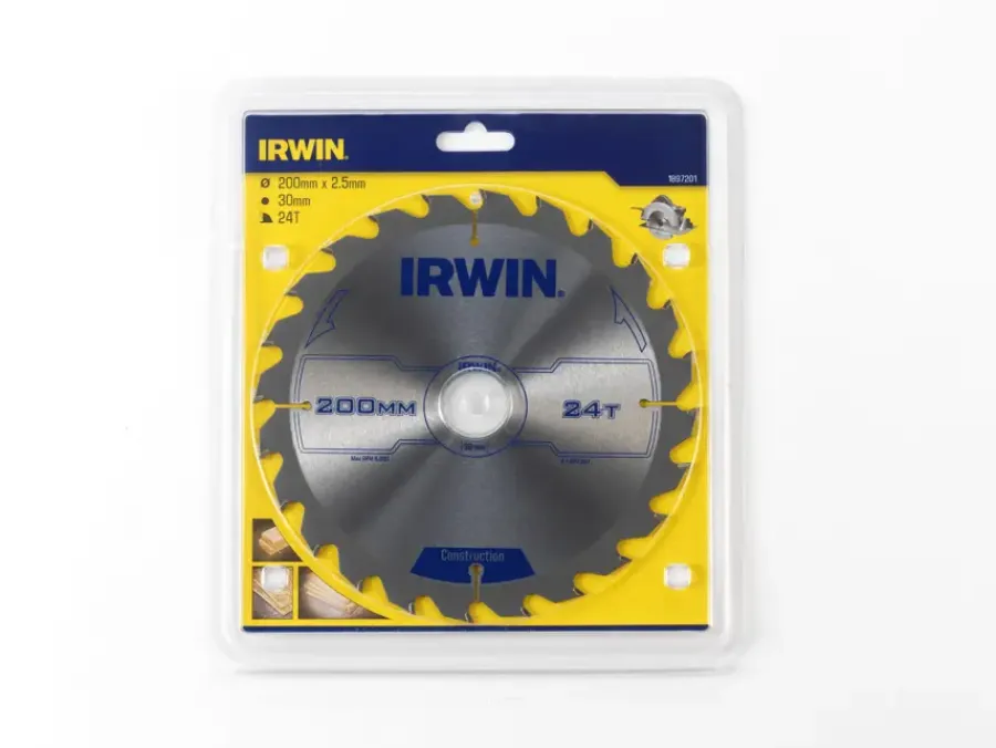 Zaagbladen > IRWIN cirkelzaagblad 200x30,20&16 mm 24t