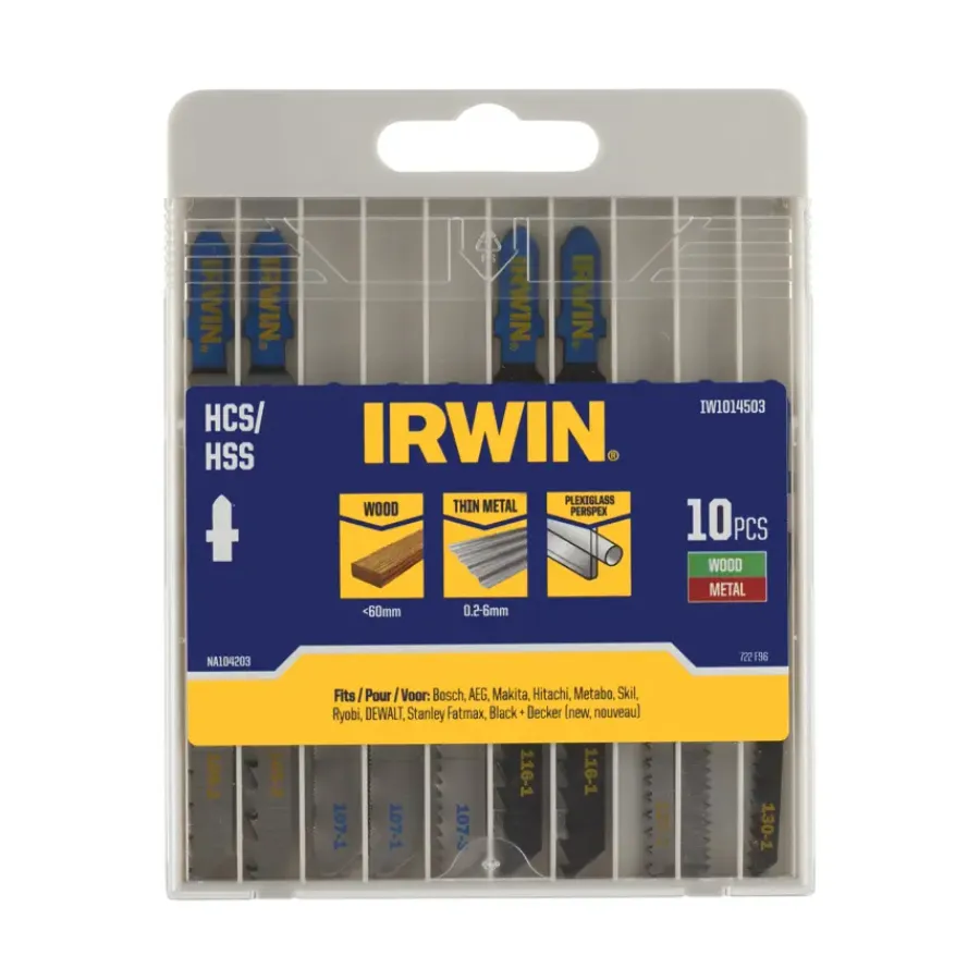 Zaagbladen > IRWIN decoupeerzaagbladenset T-aansluiting voor hout / metaal - 10-delig