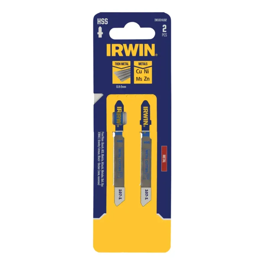 Zaagbladen > IRWIN decoupeerzaagblad T-aansluiting voor metaal - 2 stuks - tot 6 mm