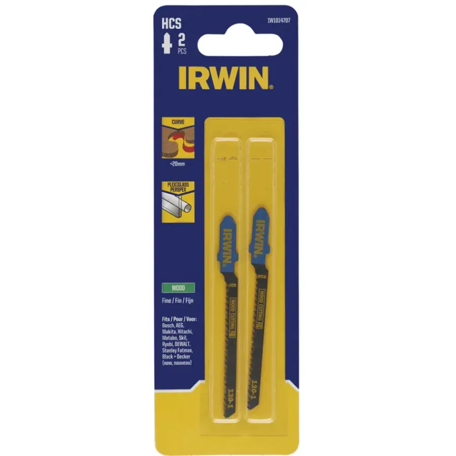 Zaagbladen > IRWIN decoupeerzaagblad T-aansluiting voor PVC / plexiglas - 2 stuks