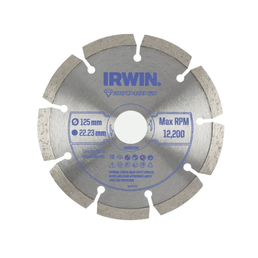 Slijpaccessoires > IRWIN diamantschijf voor haakse slijper Ø125 mm. Voor steen.