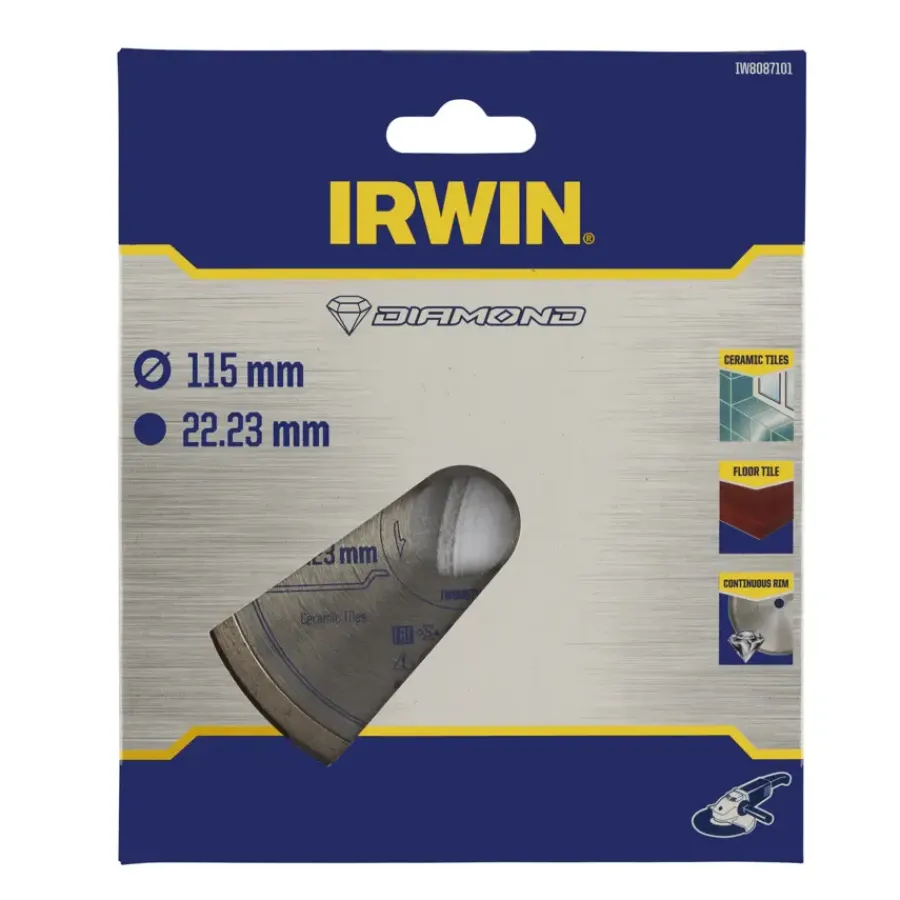Slijpaccessoires > IRWIN diamantschijf voor haakse slijper Ø115 mm. Voor kermamiek.