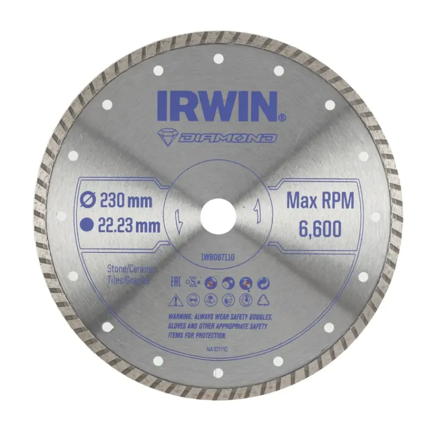 Slijpaccessoires > IRWIN diamantschijf voor haakse slijper Ø230 mm. Voor kermamiek.