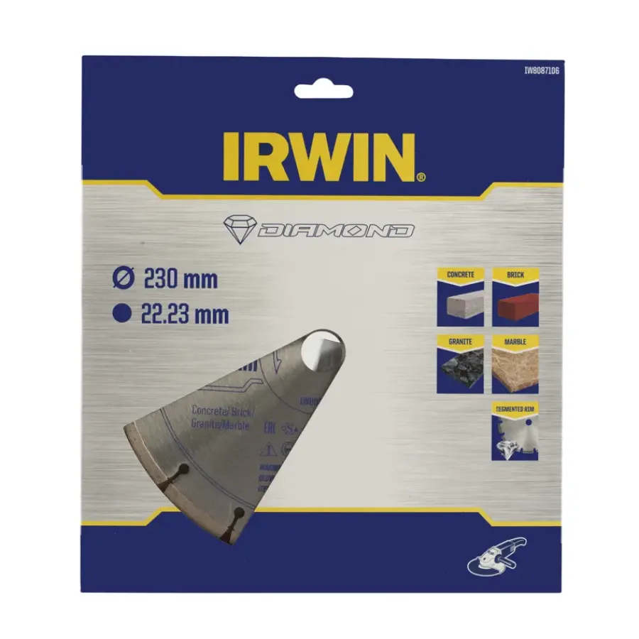 Slijpaccessoires > IRWIN diamantschijf voor haakse slijper Ø230 mm (steen en beton)