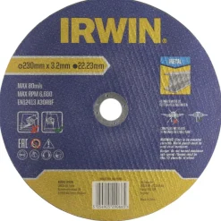 Slijpaccessoires > IRWIN doorslijpschijf Ø230 mm. Dikte 3 mm. Voor metaal.