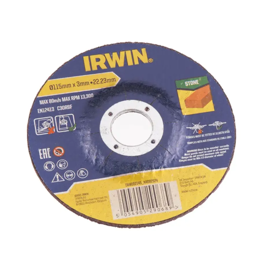 Slijpaccessoires > IRWIN haakse slijper doorslijpschijven voor steen - 6 stuks - Ø115 x 3 mm