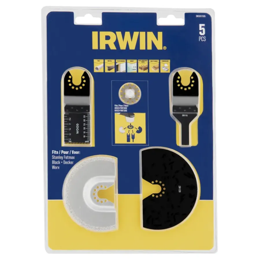 Multitool Accessoires > IRWIN multitool zaagbladenset voor BLACK+DECKER en Bosch- 4-delig
