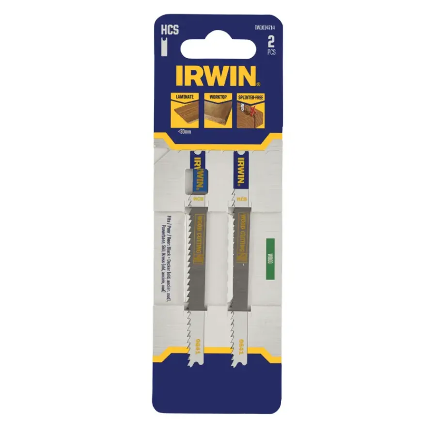 Zaagbladen > IRWIN Pro decoupeerzaagblad U-aansluiting voor laminaat / spaanplaat - 2 stuks