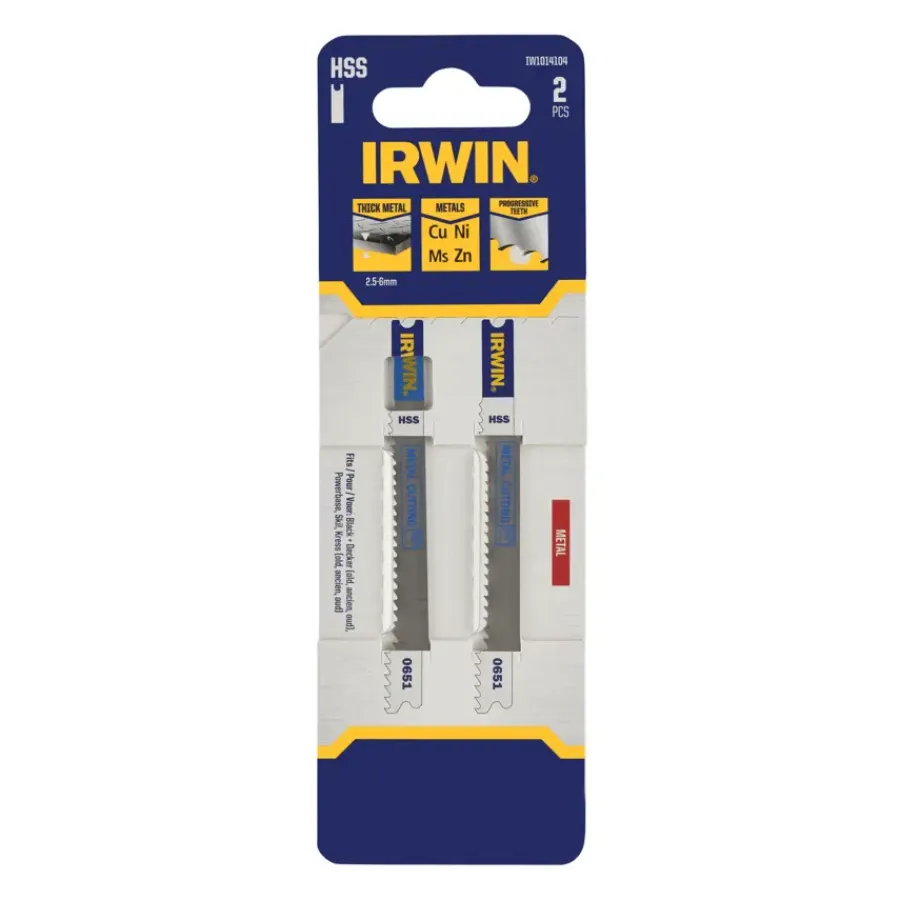 Zaagbladen > IRWIN Pro decoupeerzaagblad U-aansluiting voor metaal - 2 stuks - tot 6 mm