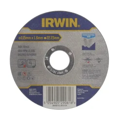 Slijpaccessoires > IRWIN Pro doorslijpschijf Ø115 mm. Dikte 1.6 mm. Voor RVS.