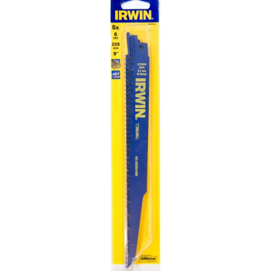 Zaagbladen > IRWIN reciprozaagblad voor hout met spijkers - 5 stuks - 225 mm