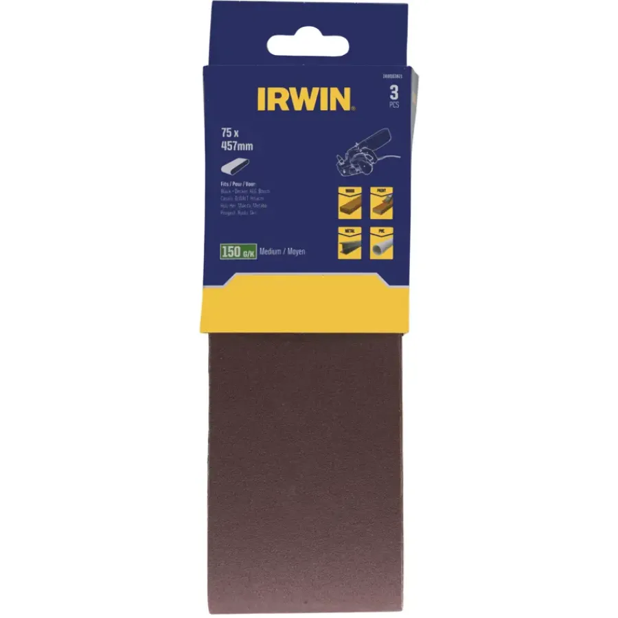 Schuuraccessoires > IRWIN schuurband 75 x 457 mm K150 voor B+D KA86/88, 3 stuks