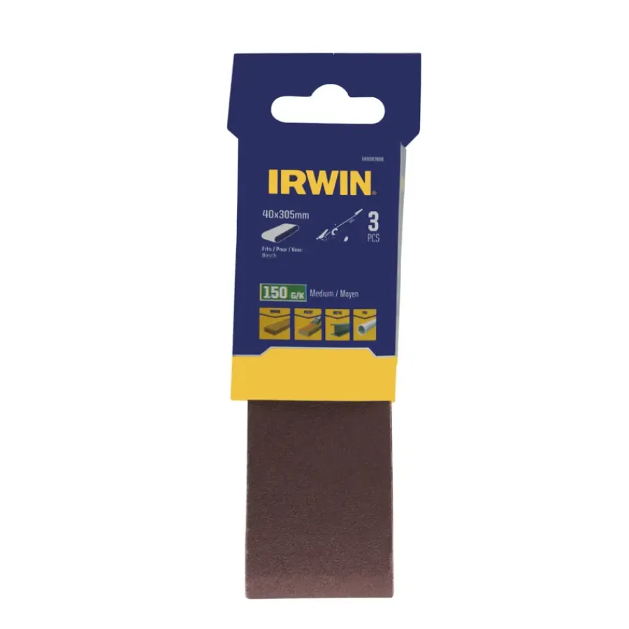 Schuuraccessoires > IRWIN schuurband 40 x 305 mm K150 voor Bosch PVS280/302, 3 stuks