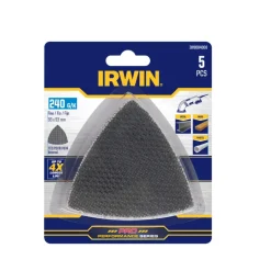 Schuuraccessoires > IRWIN schuurgaas driekhoek 95 x 95 mm zelfhechtend K240, 5 stuks