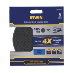 Schuuraccessoires > IRWIN schuurgaas rond Ø125 mm zelfhechtend K240, 5 stuks