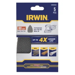 Schuuraccessoires > IRWIN schuurgaas voor multischuurmachines Bosch PSM, Skil, Lux, Metabo, zelfklevend K80, 5 stuks