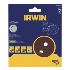 Schuuraccessoires > IRWIN schuurschijf rond Ø125 mm zelfhechtend K120, 5 stuks