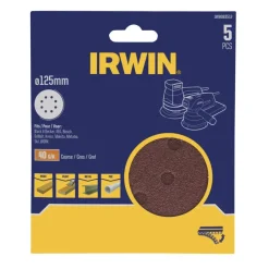 Schuuraccessoires > IRWIN schuurschijf rond Ø125 mm zelfhechtend K40, 5 stuks