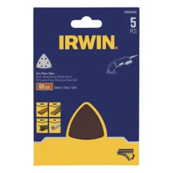 Schuuraccessoires > IRWIN schuurvel driekhoek 95 x 95 mm zelfhechtend K60, 5 stuks