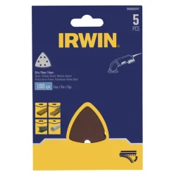 Schuuraccessoires > IRWIN schuurvel driekhoek 95 x 95 mm zelfhechtend K180, 5 stuks