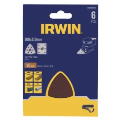 Schuuraccessoires > IRWIN schuurvel voor Makita Tristar, zelfklevend K80, 6 stuks