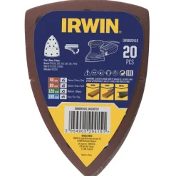 Schuuraccessoires > IRWIN schuurvel voor multischuurmachines Bosch PSM, Skil, Lux, Metabo, zelfklevend K40/K80/K120/K180, 20 stuks