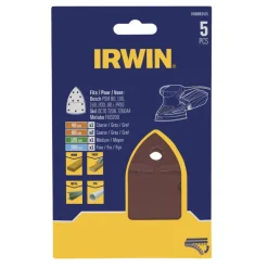Schuuraccessoires > IRWIN schuurvel voor multischuurmachines Bosch PSM, Skil, Lux, Metabo, zelfklevend K40/K80/K120/K180, 5 stuks
