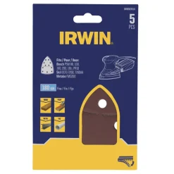 Schuuraccessoires > IRWIN schuurvel voor multischuurmachines Bosch PSM, Skil, Lux, Metabo, zelfklevend K180, 5 stuks